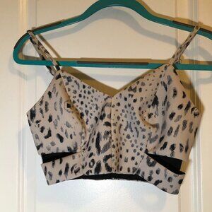 Stylestalker Crop Top Abstract. Print Puddy/Black Size XS NWOT